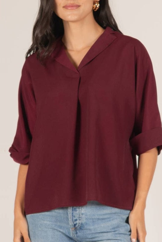 Relaxed Confidence Top - Maroon