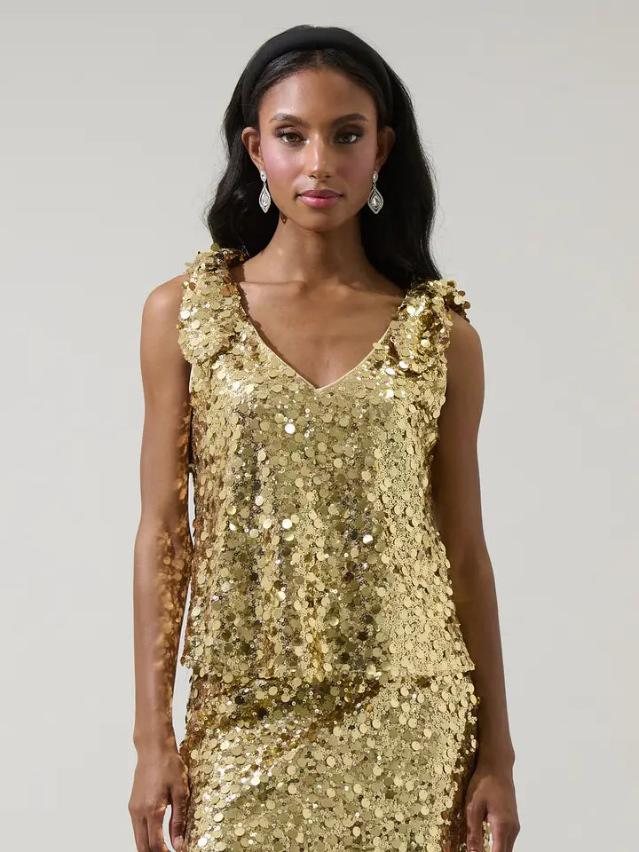 Ritz & Ruffles Sequin Top