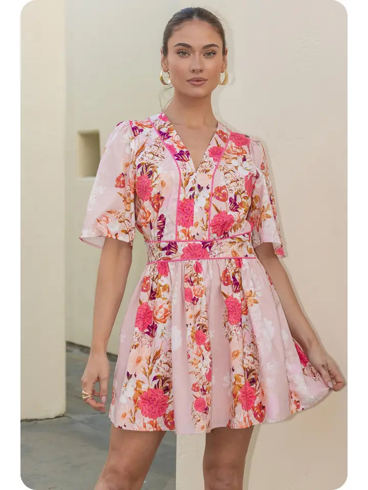 garden party dress mini Garden Party Floral Mini Dress L