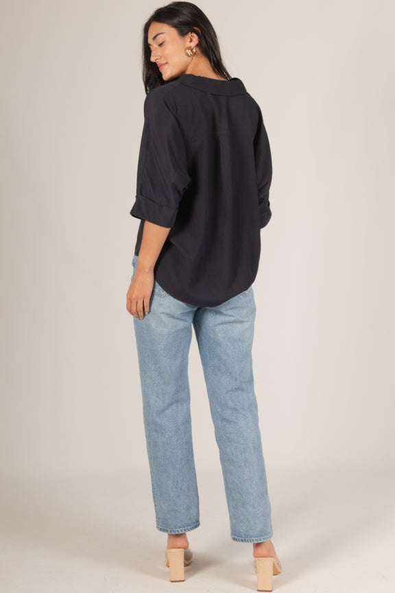 Relaxed Confidence Top - Navy