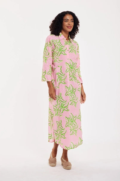 Candy Pink And Green Long Dress