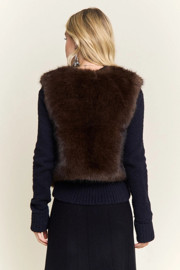 Mocha Luxe Faux Fur Vest