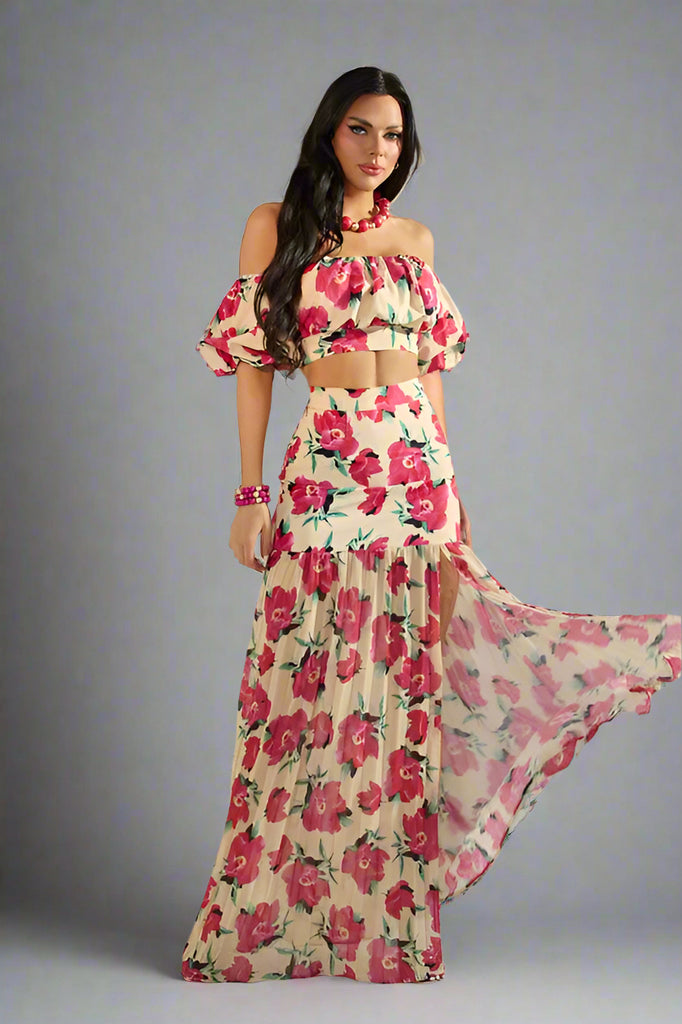 Rosewood Romance Crop Top and Long Skirt