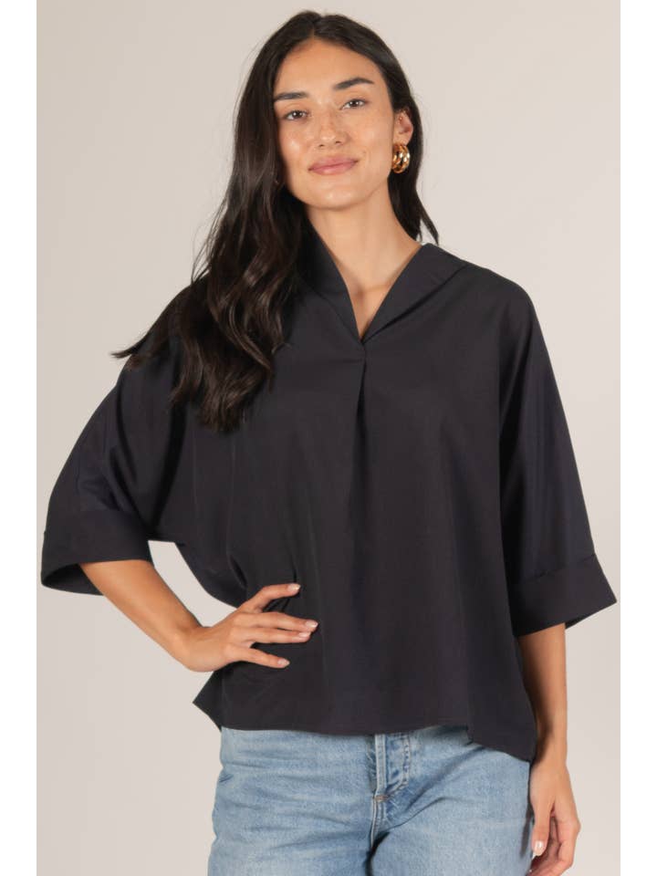 Relaxed Confidence Top - Navy