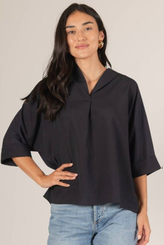 Relaxed Confidence Top - Navy