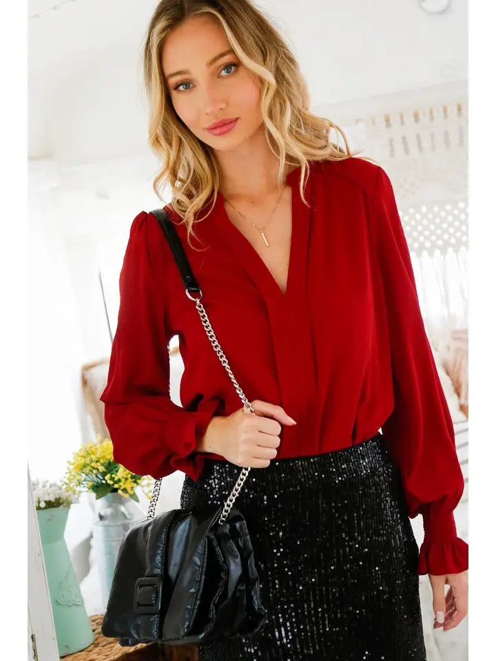 Winter Cabernet Blouse