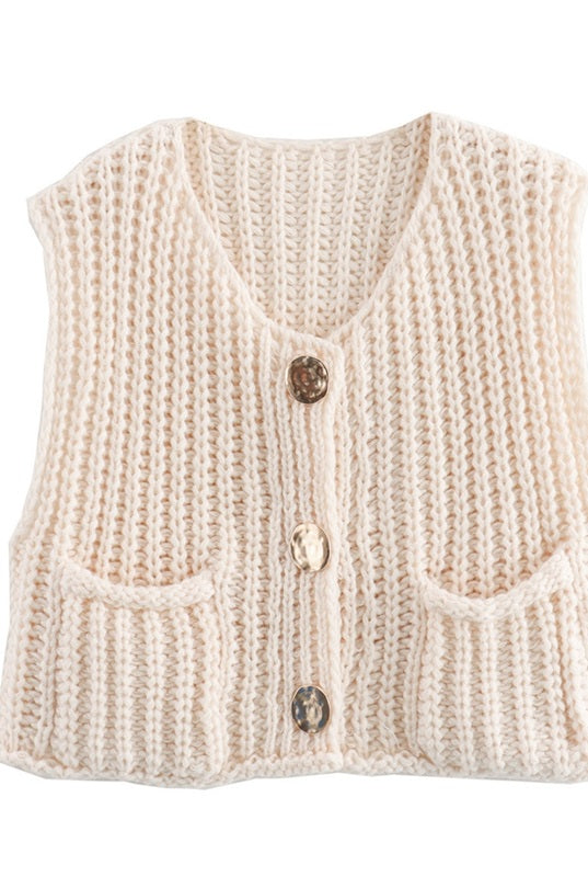 Solid Choice Knit Cardigan - Apricot