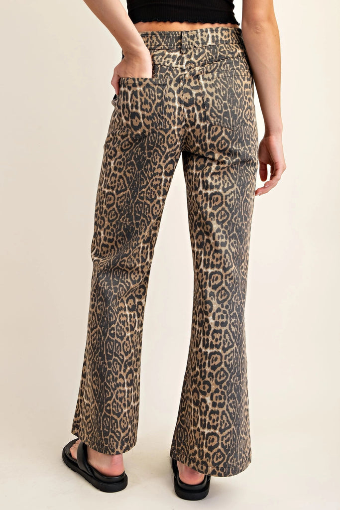 Leopard Flare Jeans