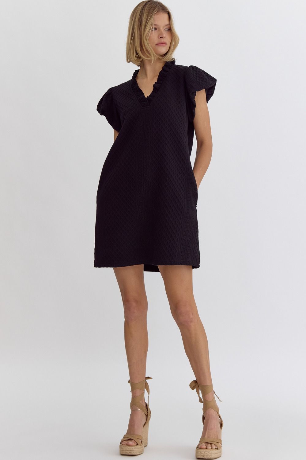 Textured Mini Dress - Black | Shop Brit Rose Textured Mini Dress - Black | Shop Brit Rose