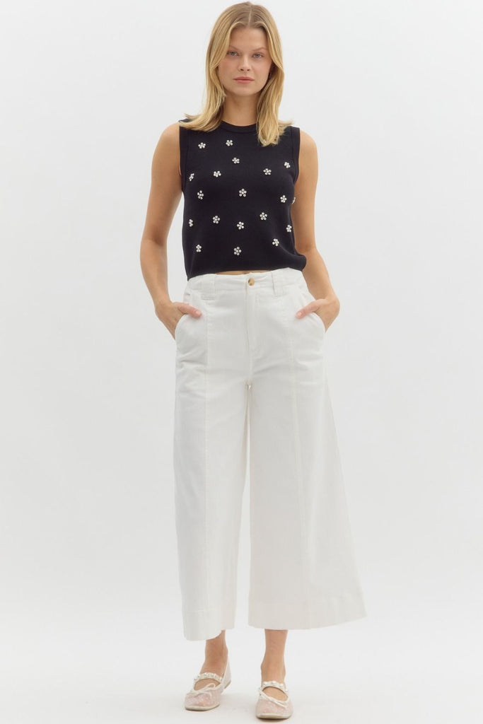 Gem And Pearl Bloom Black Top