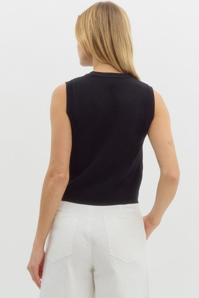 Gem And Pearl Bloom Black Top