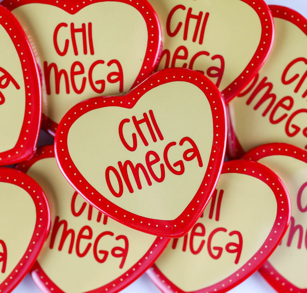 Chi Omega Heart Button