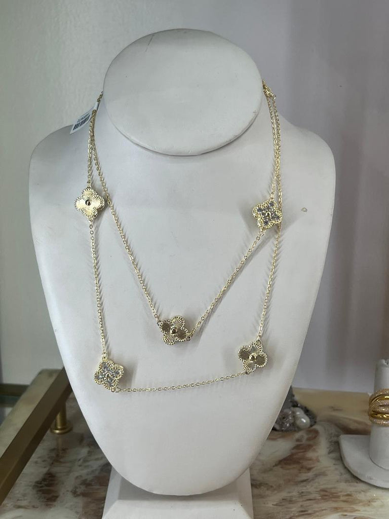 Lucky Luxe Clover Crossover Necklace