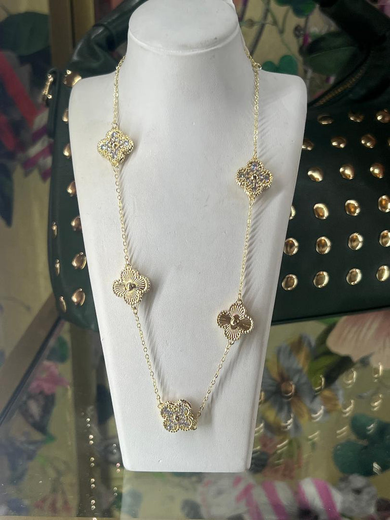 Golden Clover Charm Necklace