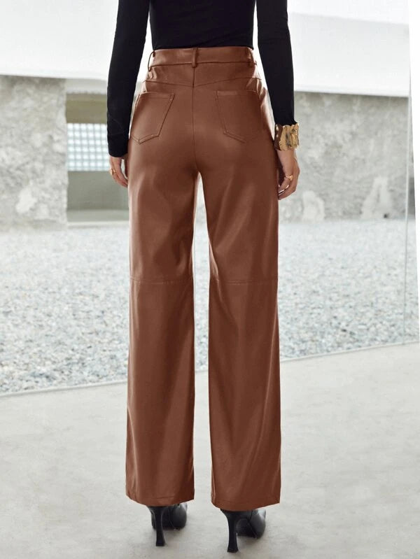 Leather or Not Pants - Brown