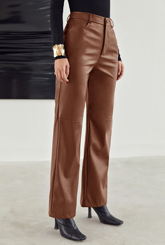 Leather or Not Pants - Brown