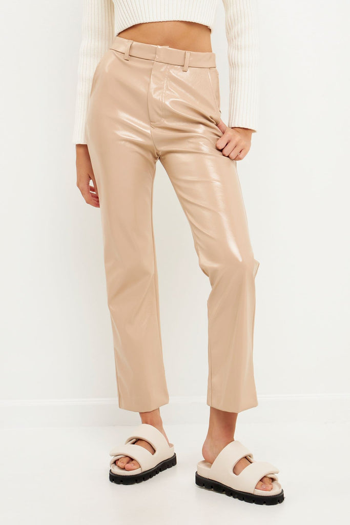 Faux You Later Pants - Beige