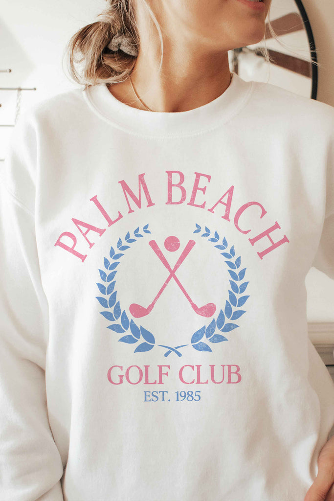 Golfing In Palm Beach Sweatshirt - White