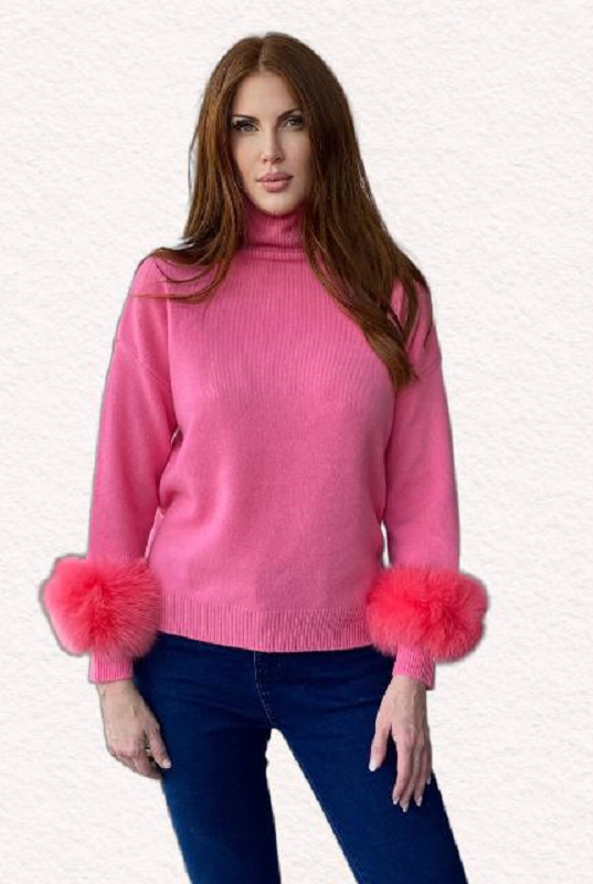 Fur The  Moment Sweater - Pink