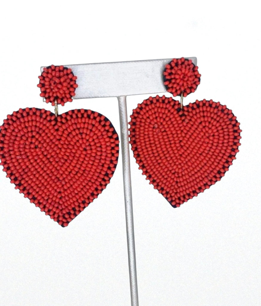 Heartfelt Earrings/Red
