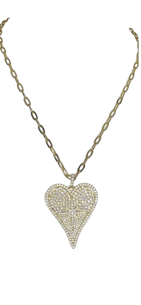 Ice by Brit Rose Pave Heart Necklace