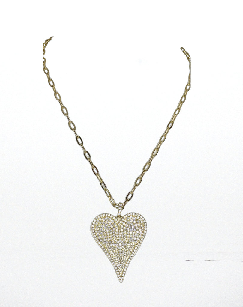 Ice by Brit Rose Pave Heart Necklace